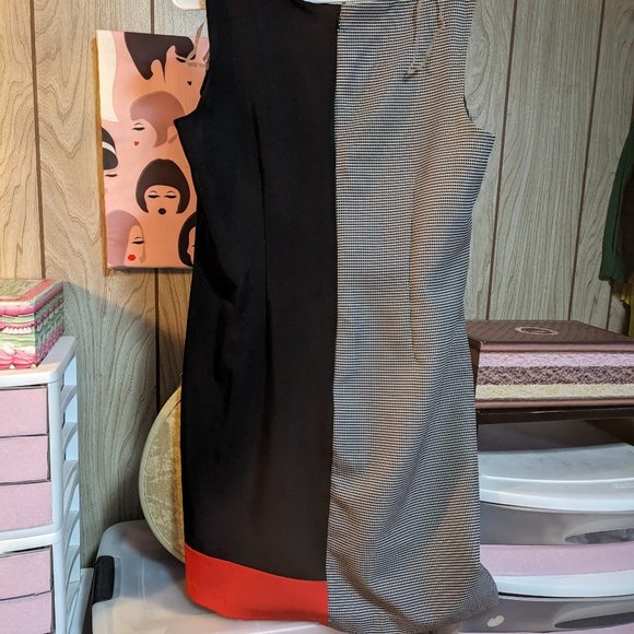 Perfect Mod Checkered Color Block Shift Dress - Picture 2 of 6